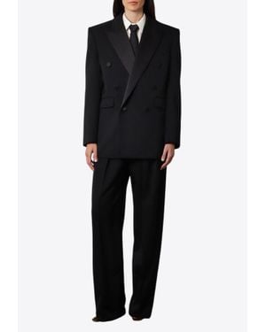Saint Laurent Double-Breasted Wool Tuxedo - Black