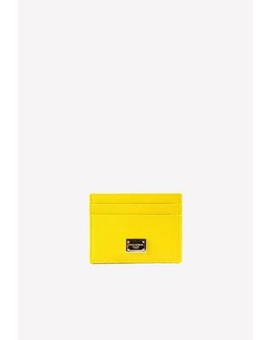 Dolce & Gabbana Dauphine Leather Cardholder - Yellow