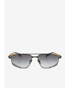 Balmain Brigade V Rectangular Sunglasses - Gray