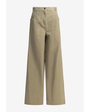Max Mara Alamaro Casual Wide-Leg Pants - Natural