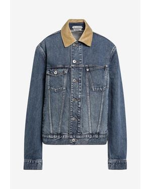 JW Anderson Corduroy-Collar Denim Jacket - Blue