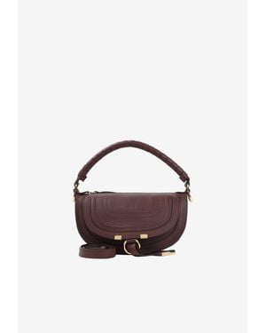 Chloé Marcie Saddle Leather Top Handle Bag - Blue