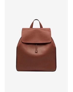 Tom Ford T-Line Grained Leather Flap Backpack - Brown