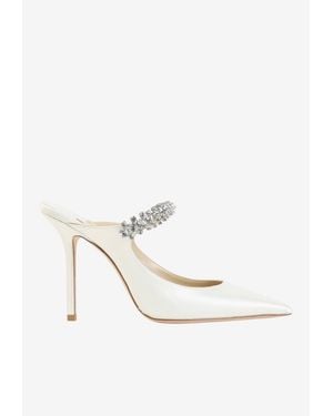Jimmy Choo Bing 100 Satin Mules - White