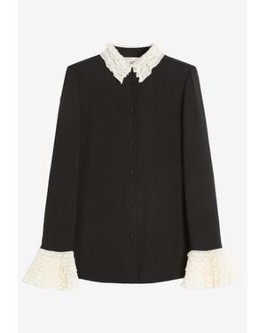 Valentino Georgette Blouse 38 - Black