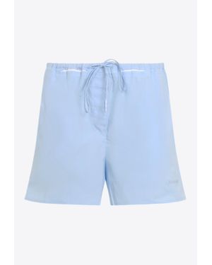 Miu Miu Logo Drawstring Shorts - Blue