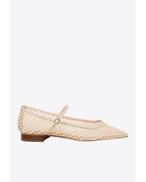 Andrea Wazen Julie Square-Toe Ballet Flats - Natural