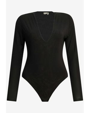 Zimmermann V-Neck Stretch Bodysuit - Black