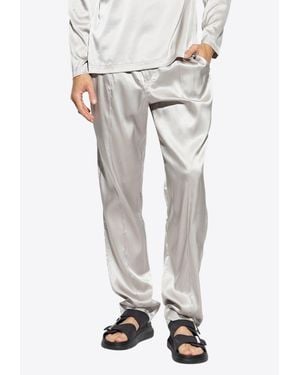 Tom Ford Silk Logo Pajama Pants - White