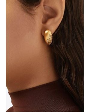 Black Suede Studio Ali Egg-Shaped Earrings With Crystals - Brown