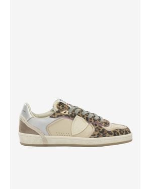 Philippe Model Pgal Leopard Print Low-Top Trainers - Natural