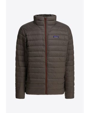 Patagonia Logo Patch Down Jacket - Brown
