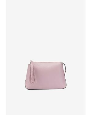 Pinko Leather Zip Toiletry Pouch - Pink