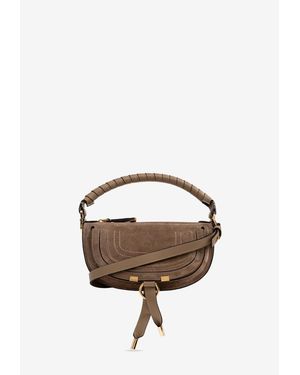Chloé Mini Marcie Suede Shoulder Bag - Natural