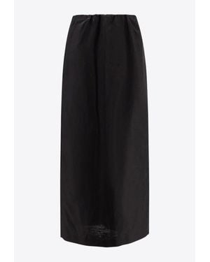 The Row Saul Silk-Blend Midi Skirt - Black