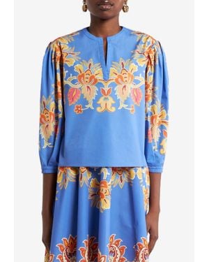Etro Cotton Blouse With Print - Blue