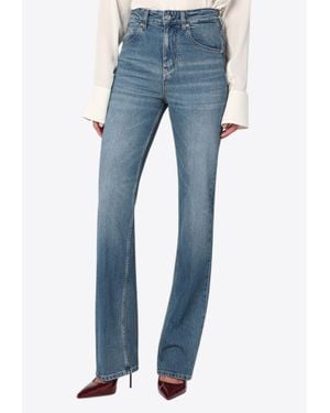 Victoria Beckham Julia High-Rise Faded Jeans - Blue