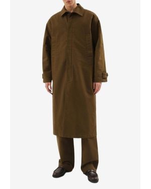 1989 STUDIO Buttoned Mackintosh Coat - Green