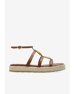 Gianvito Rossi Leather Flat Sandals - Brown