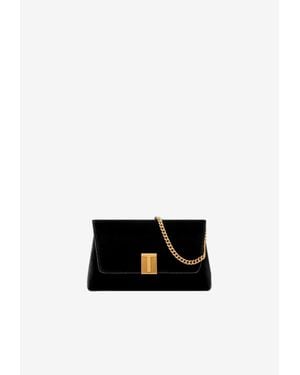 Tom Ford Mini Nobile Velvet Clutch Bag - White