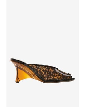 Jimmy Choo Glace 80 Tortoiseshell Wedge Sandals - White