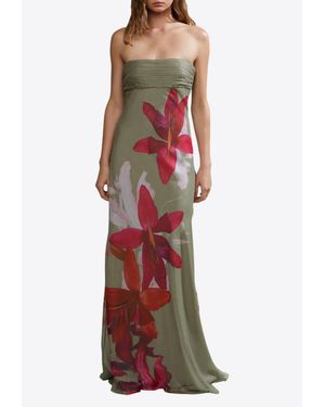 AMUR Palma Bias Maxi Dress - Red