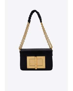 Tom Ford Medium Natalia Leather Shoulder Bag - White