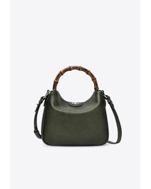 Gucci Small Diana Grained Leather Handbag - Black