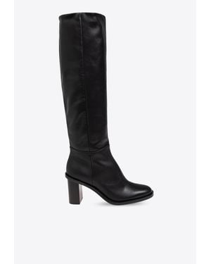 Max Mara Boost 80 Leather Knee-High Boots - Black