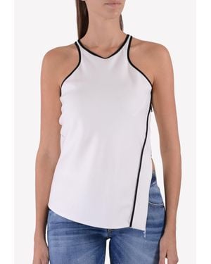 Mugler Halter Neck Top With Side Zip Slit - Multicolour
