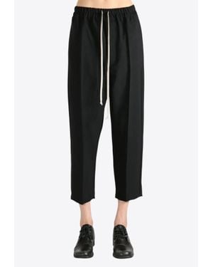 Rick Owens Astaires Drawstring Cropped Pants - Black
