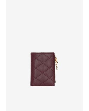 Saint Laurent Cassandre Bijou Leather Bi-Fold Wallet - Purple