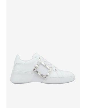 Roger Vivier Viv' Skate Leather Sneakers - White