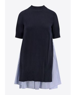 Sacai Layered Mini Dress - Blue