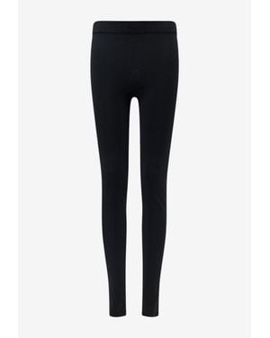 Balenciaga Embroidered Logo Leggings - Black