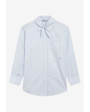 Prada Long-Sleeved Shirt With Scarf - White