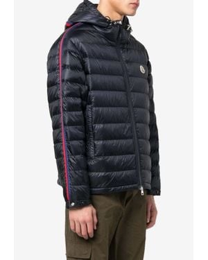 Moncler Agout Logo Patch Puffer Jacket - Blue