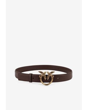 Pinko Love Birds Leather Belt - White