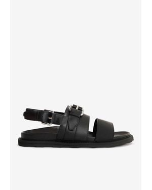 Moschino Slingback Leather Sandals - Black