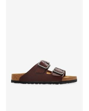 Birkenstock Arizona Natural Leather Slides - Brown