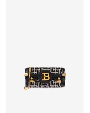 Balmain B-Buzz 23 Monogram Clutch Bag - White