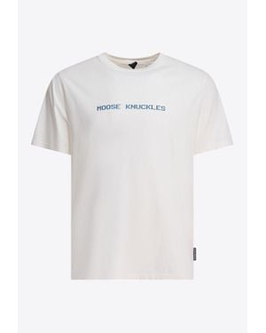 Moose Knuckles Logo Crewneck T-Shirt - White
