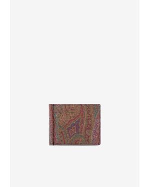 Etro Paisley Jacquard Bi-Fold Wallet - White