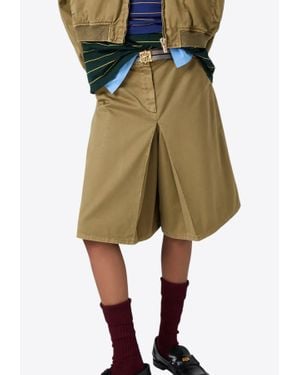 Miu Miu Logo Embroidered Skirts - Green