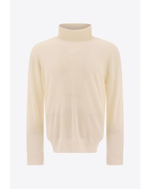 Lardini Wool High-Neck Jumper - White