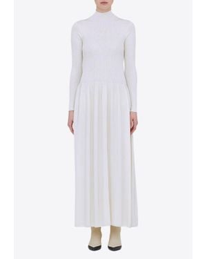 CFCL Mock-Neck Silk Midi Dress - White