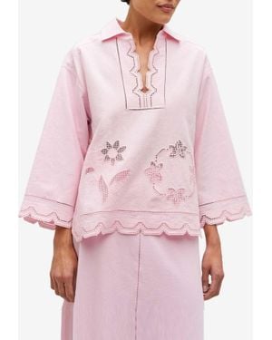 Oroton Table Cloth Lace Top - Pink