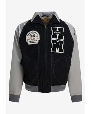 Human Made Satin Varsity Bomber Jacket - Black