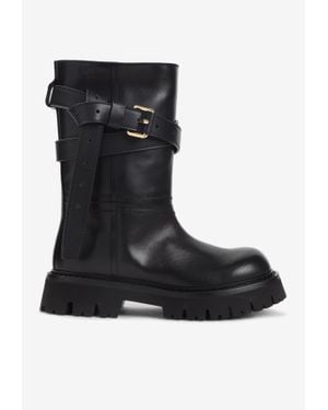 Moschino Leather Ankle Boots - Black