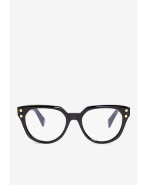 Balmain Bold Rectangular Glasses - Black